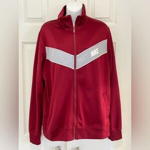 Nike Red Gray Zip-Up Jacket - Blue Tag- VINTAGE? Size Men’s LARGE